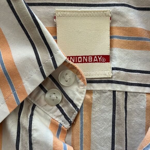 VINTAGE UNIONBAY Clemson pale orange LONG SLEEVE COTTON BUTTON DOWN SHIRT SIZE M - Picture 3 of 6